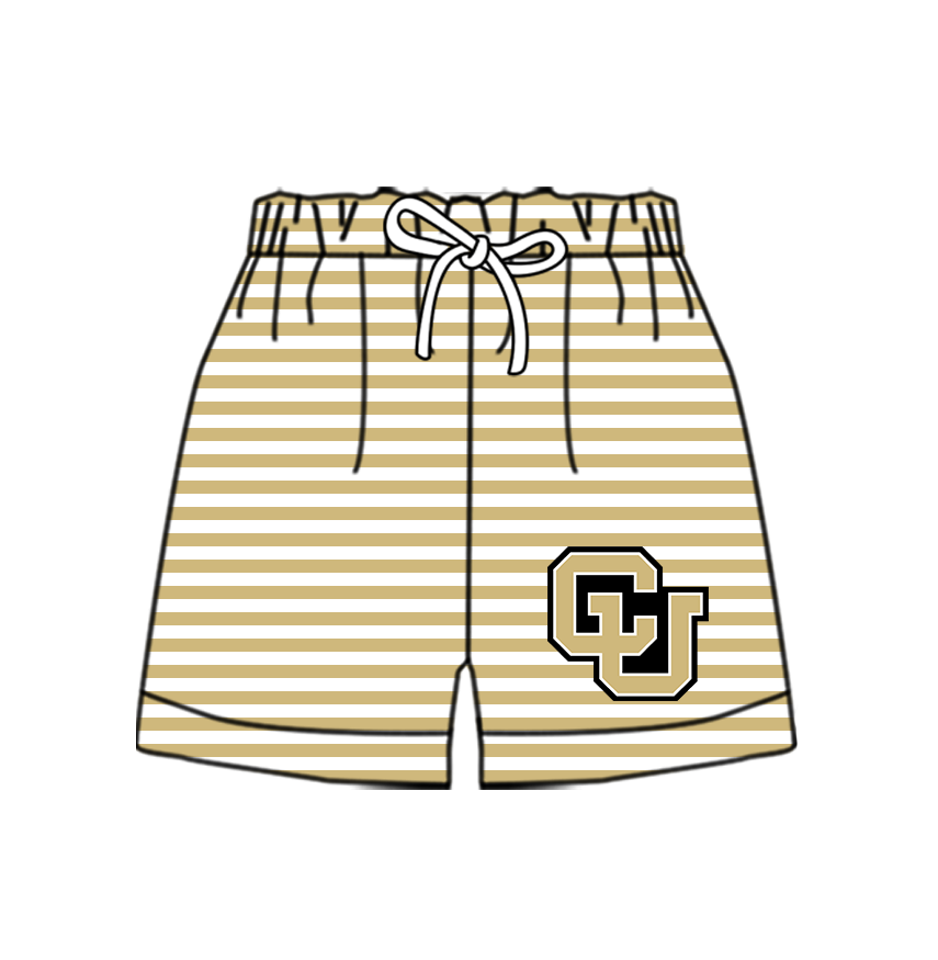 Custom moq 5 mix size milk silk summer teams Baby Striped Drawstring Shorts for Children Elastic Waist Kids Summer Shorts
