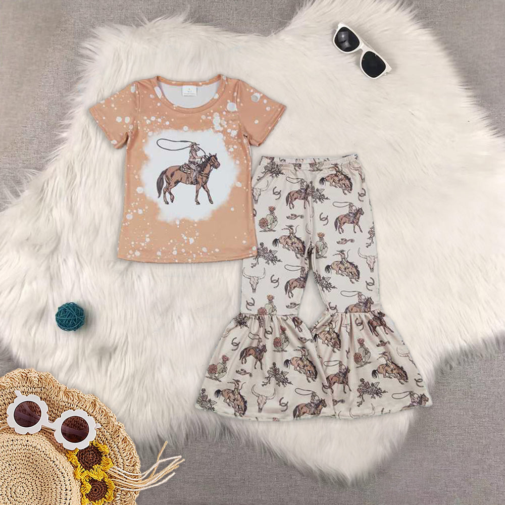 RTS NO MOQ Sibling baby Girls clothes short sleeve pants Sets