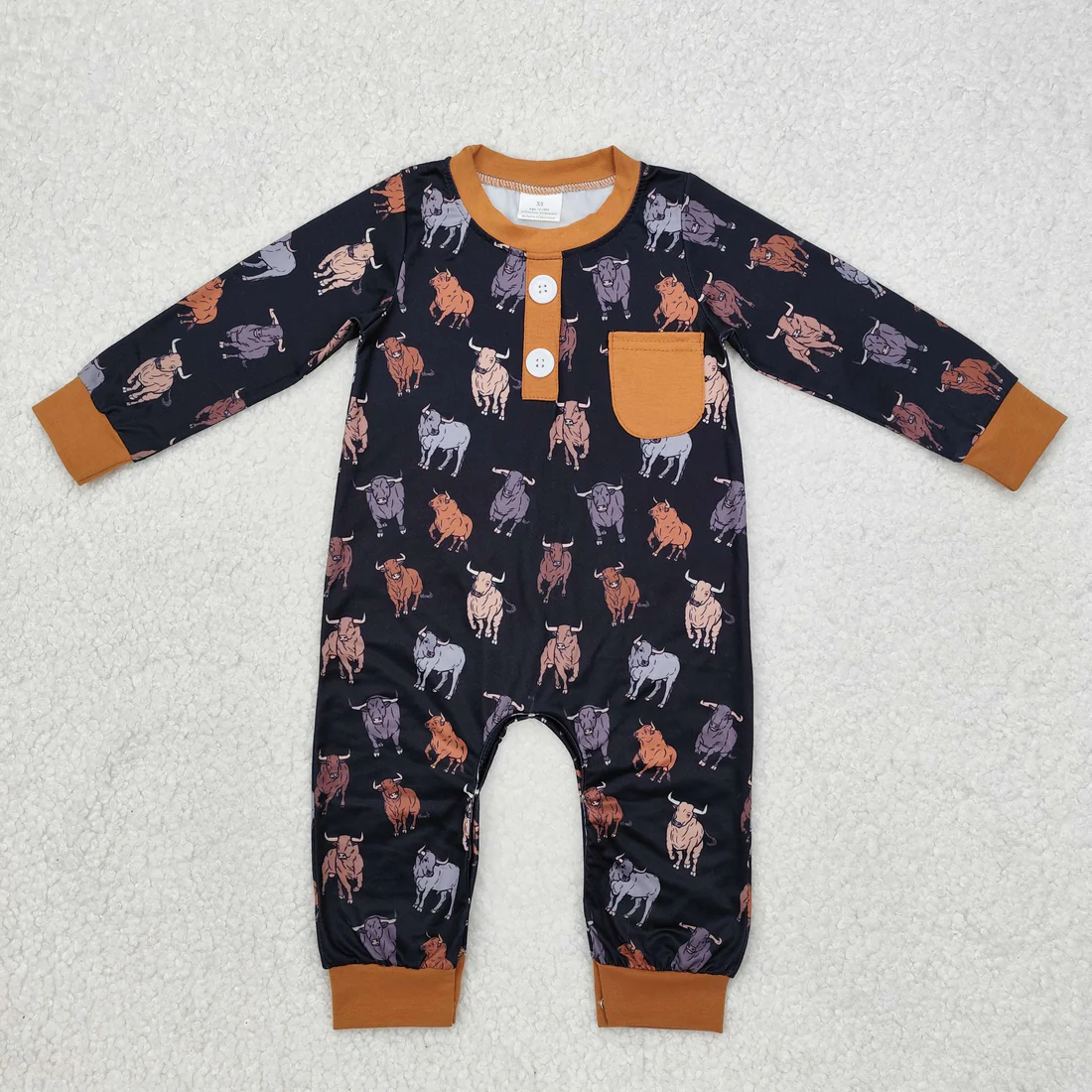 RTS NO MOQ Sibling Baby boy clothes western catcus long-sleeved rompers