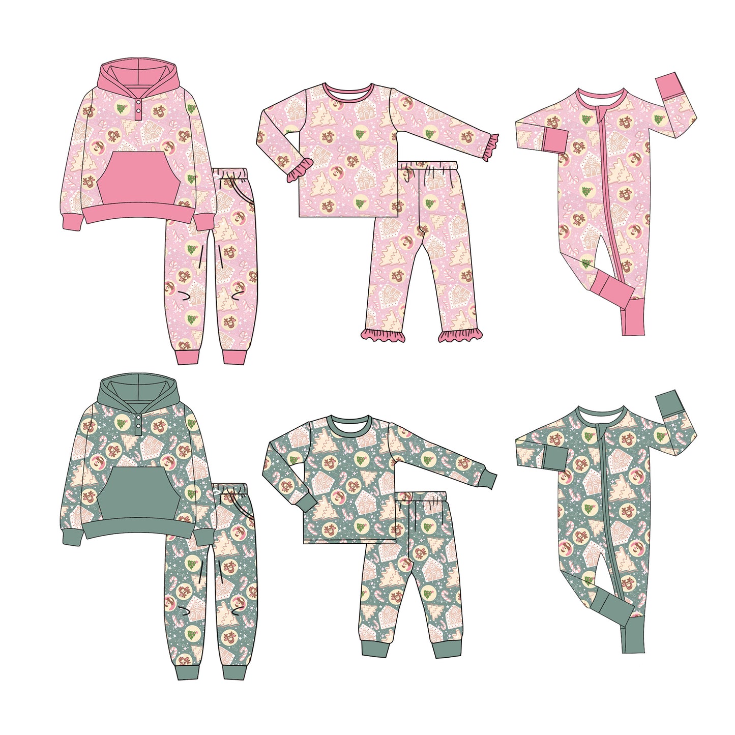 25.6.10 custom each style moq 5eta 4-6week Sibling Sisters Christmas baby girl long sleeve pants sets 1 and sets 4 and romper 1 and romper 2 match family design