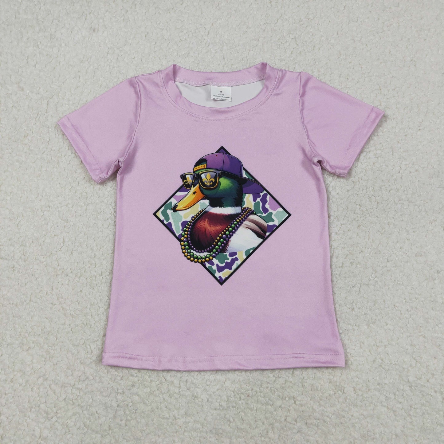 RTS NO MOQ(In Stock) BT1415 Carnival Sunglasses Duck Purple Short-Sleeve Top