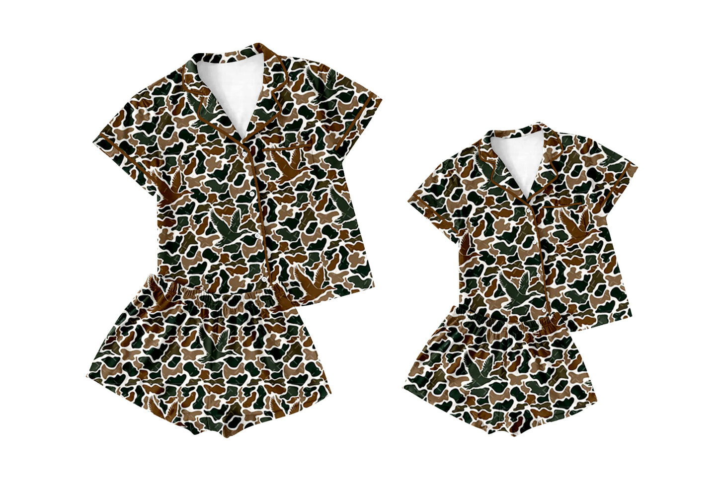 11.13 custom each style moq 5eta 4-6week Sibling Sister camouflage baby boys short sleeve shorts sets and adult sets match design