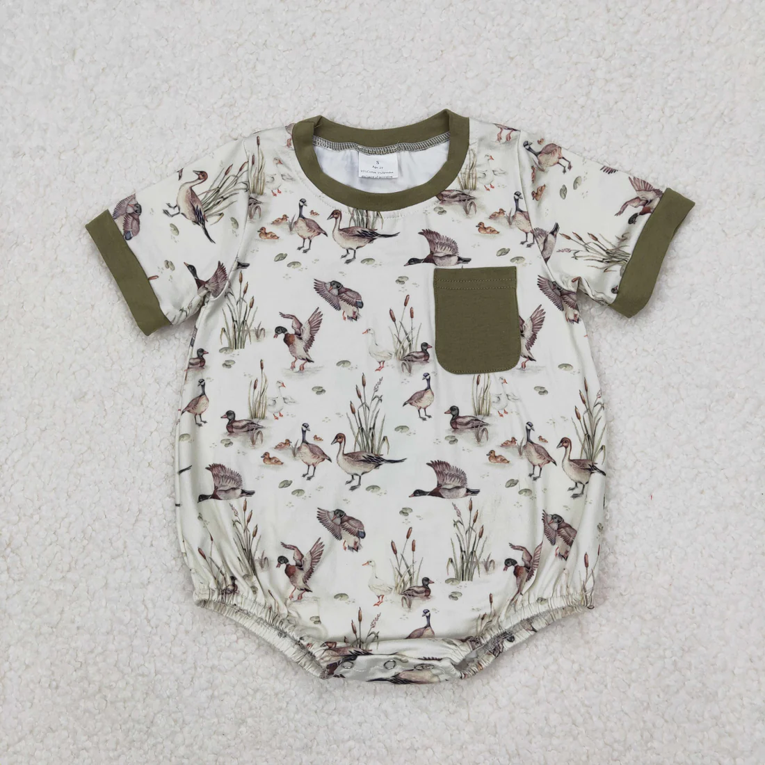RTS NO MOQ Sibling baby Boys clothes camouflage duck short sleeve rompers