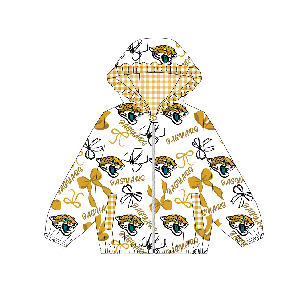 1001-Custom moq 8 mix size milk silk summer team baby girls clothes bow yellow hooded long sleeve top-25.10.9