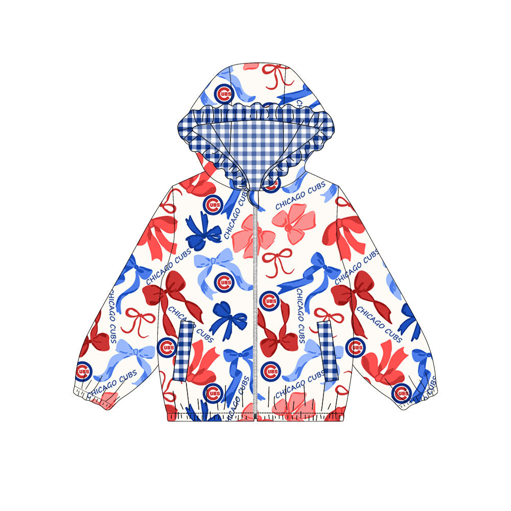 Custom moq 8 mix size milk silk summer team baby girls clothes bow sky blue hooded long sleeve top-25.9.19
