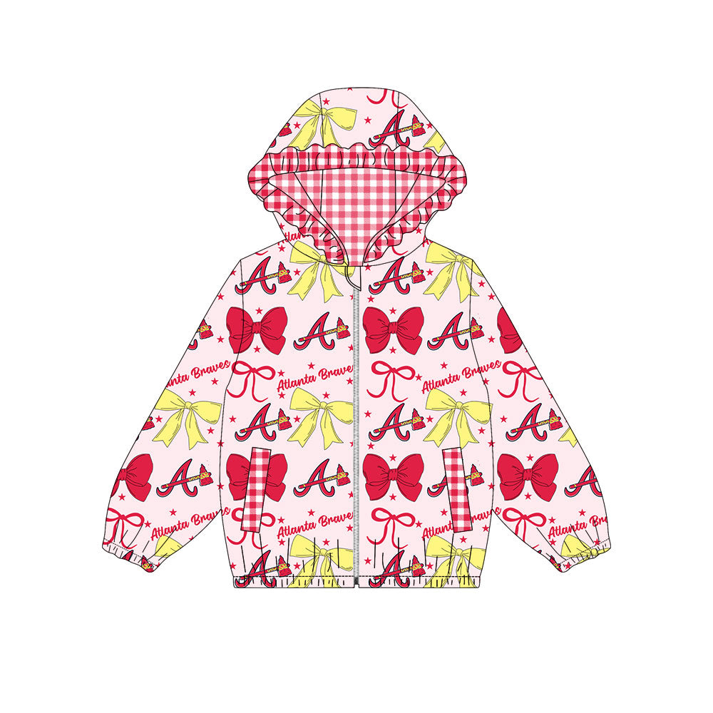 1002-Custom moq 8 mix size milk silk summer team baby girls clothes bow red and yellow hooded long sleeve top-25.10.9