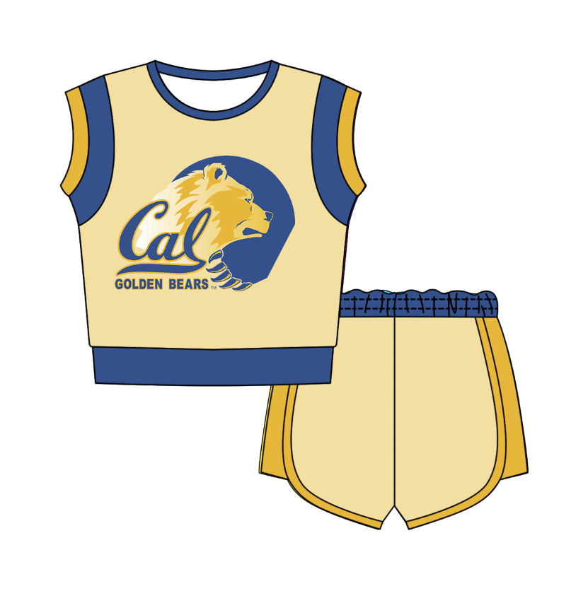 Custom moq 5 mix size milk silk summer teams Sleeveless O-Neck Top And Shorts Set Cute And Comfortable Kids' Outfit