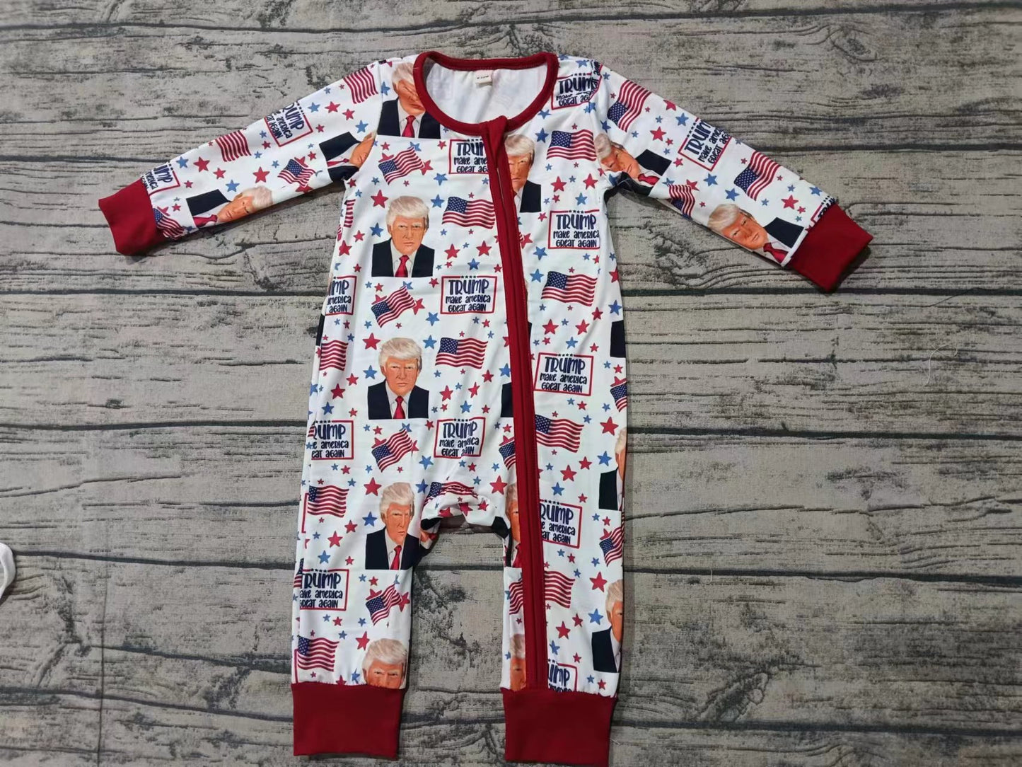Custom moq 3 eta 6-7weeks Flag-Business Card-Character-Five-Pointed Star Pattern White Long Zipper Climbing Suit