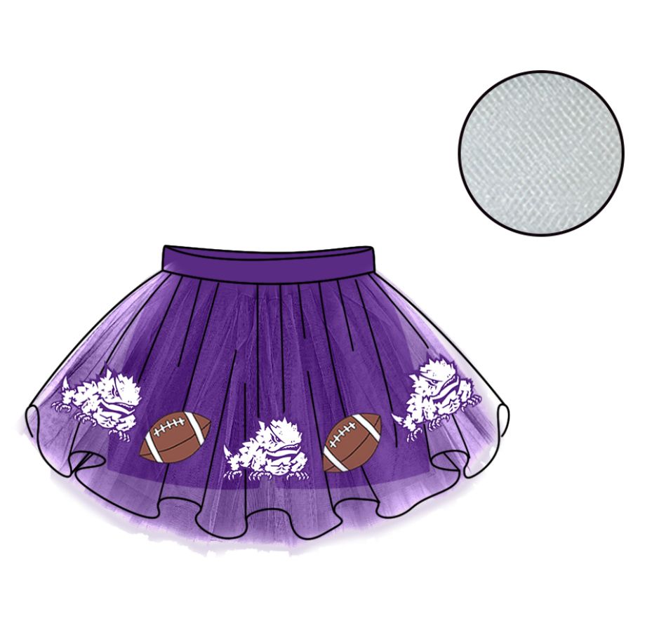 Custom moq 5 mix size milk silk summer teams Baby Girl's Purple Mesh Skirt Summer Outfit Team Clothing