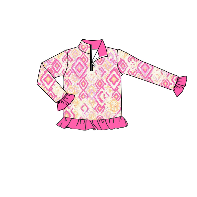 5.22custom each style moq 5eta 4-5week Sibling Sister diamond print blue and pink long sleeve match family design