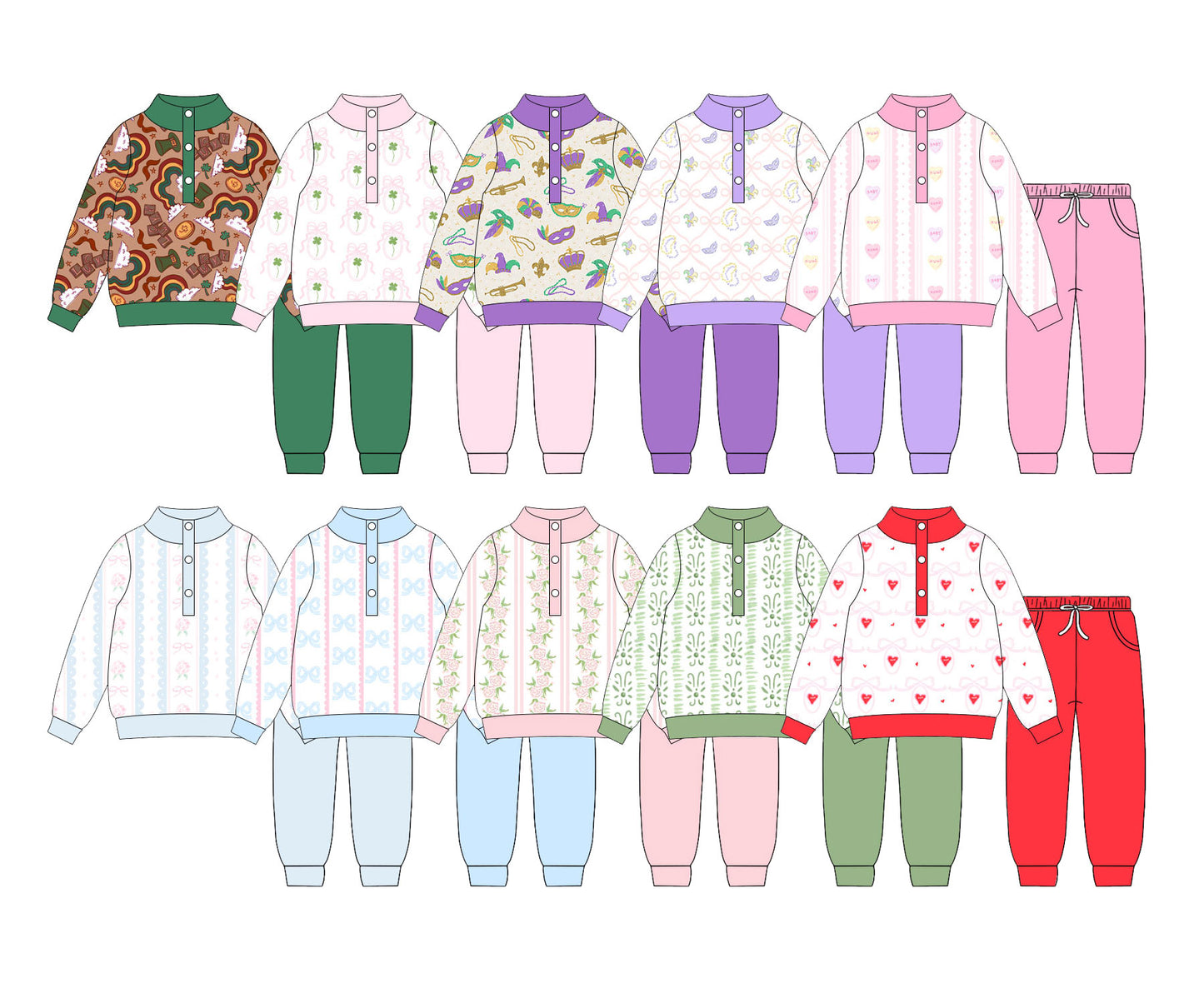 25.10.16 custom each style moq 5 eta 6-8week Sibling Sisters baby girl long sleeve pants sets 10 match family design