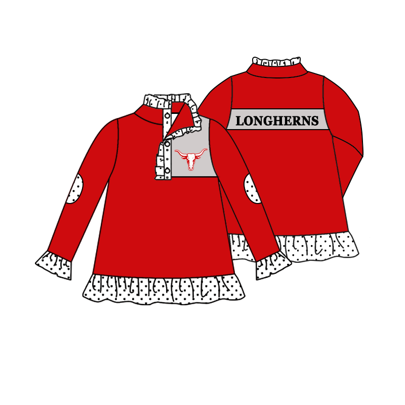 custom moq 5 mix size MSD070702 Baby Girls Long Sleeve Zip Up Pullover Jackets Team Tops