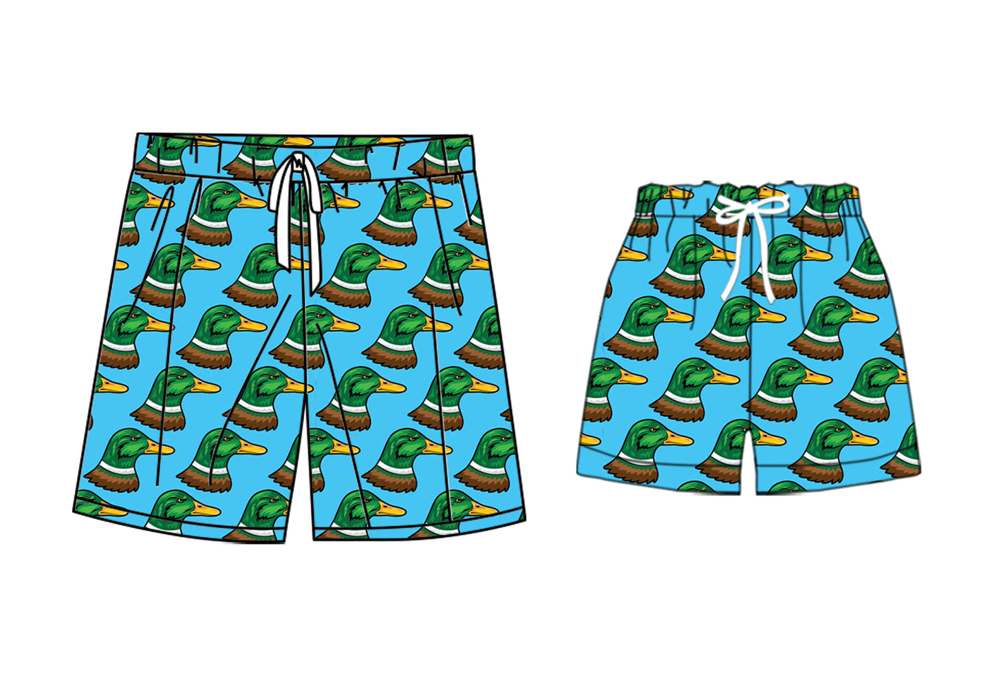 25.10.30 custom each style moq 5 eta 6-8 week Sibling Sister duck baby kids clothes summer shorts and adult shorts match design
