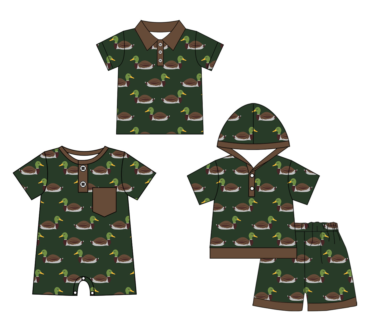11.25 custom each style moq 5eta 4-6week Sibling Sister duck baby boy short sleeve shorts sets and boy romper and top match design
