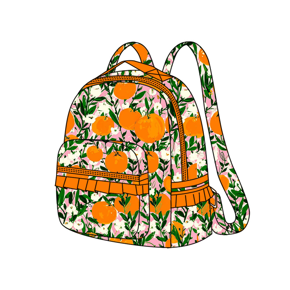 6.21 custom each style moq 5 eta 4-6weeks baby kids orange pumpkin fashion backpack