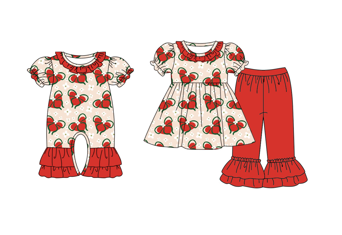 25.9.14 custom each style moq 5eta 6-8week Sibling Sisters love bow baby girl clothes short sleeve pants sets and romper match family design