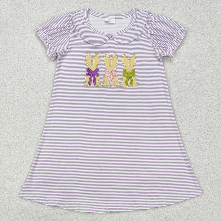 RTS NO MOQ Baby Girls easter rabbit Rompers Dresses