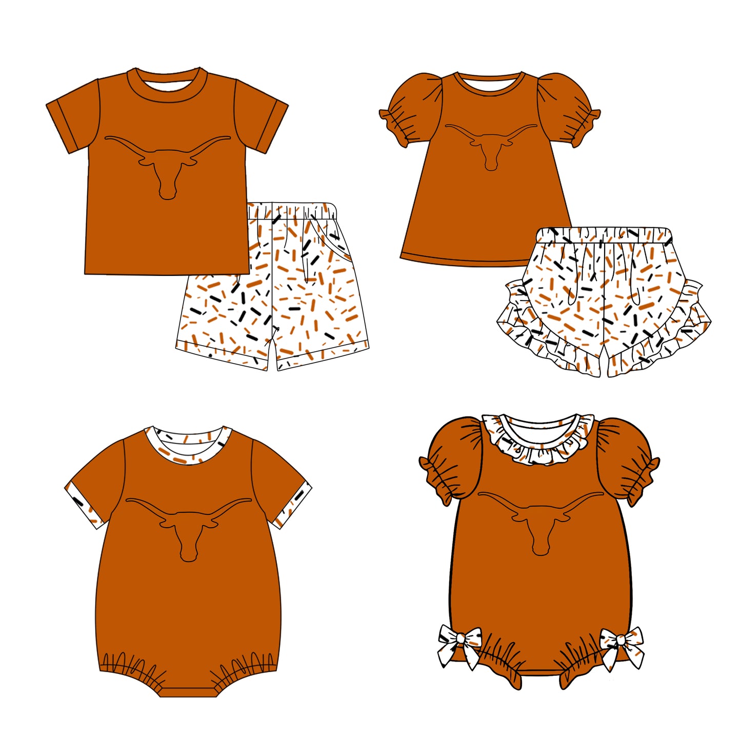Custom moq 5 mix size milk silk summer teams baby girl boys clothes short sleeve shorts sets and rompers series