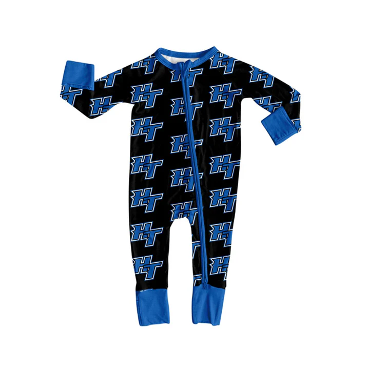 Custom moq 5 mix size milk silk eta 6-8weeks summer team baby boy clothes team blue long sleeve pants sets and romper-25.7.23