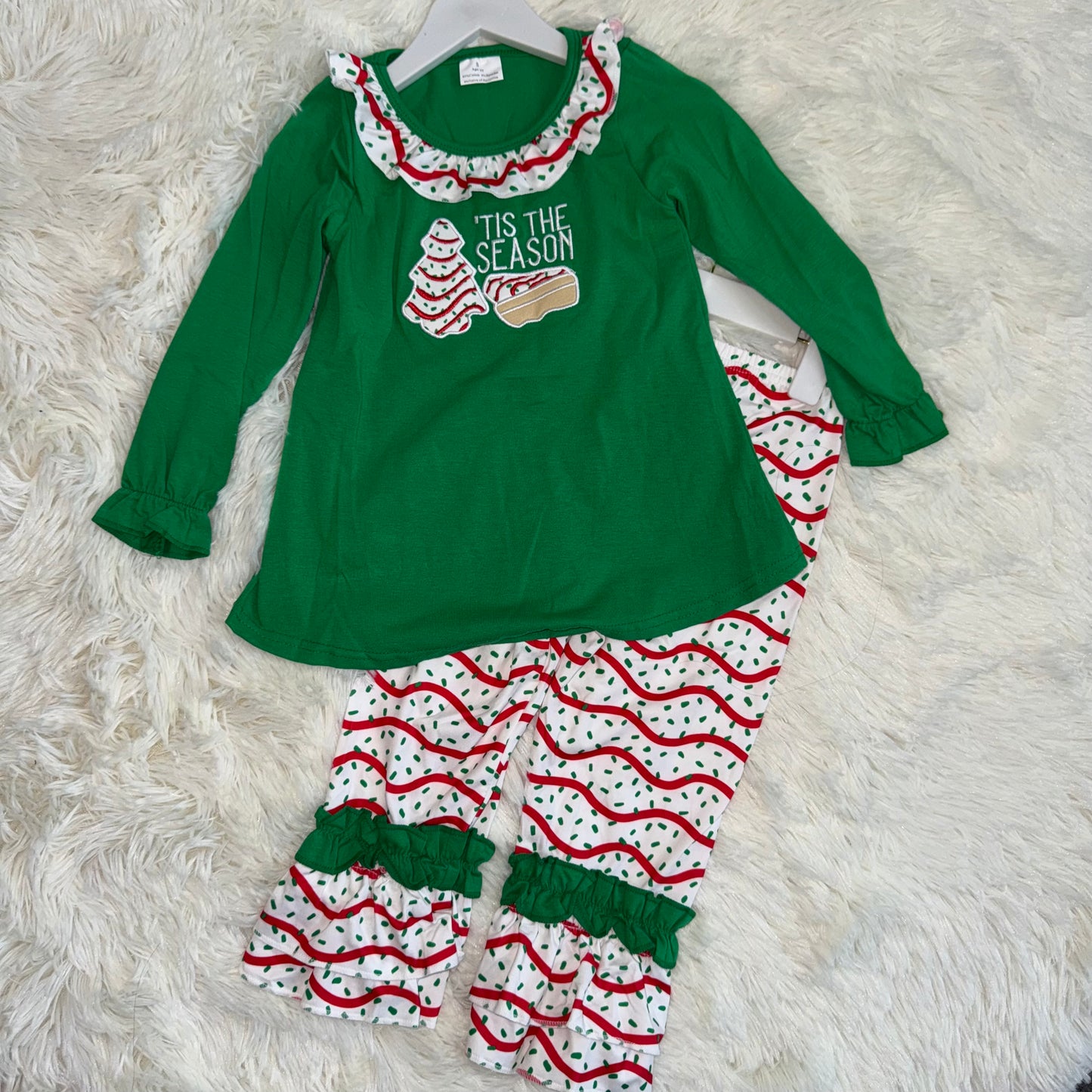 RTS NO MOQ Sibling Baby girls clothes embroidery Christmas long-sleeved trousers suits and jumpsuit