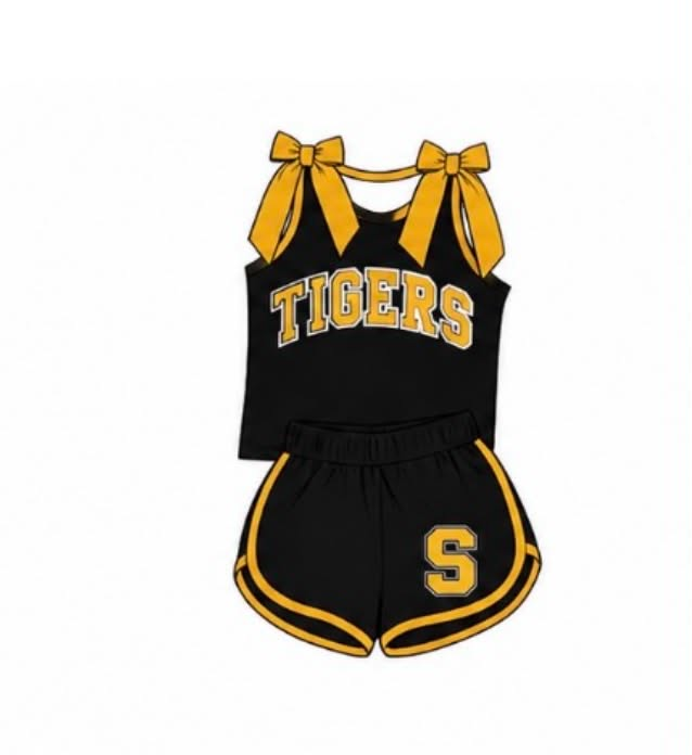 custom moq 5 mix size KYBS0805 girls bow sets normal top and shorts