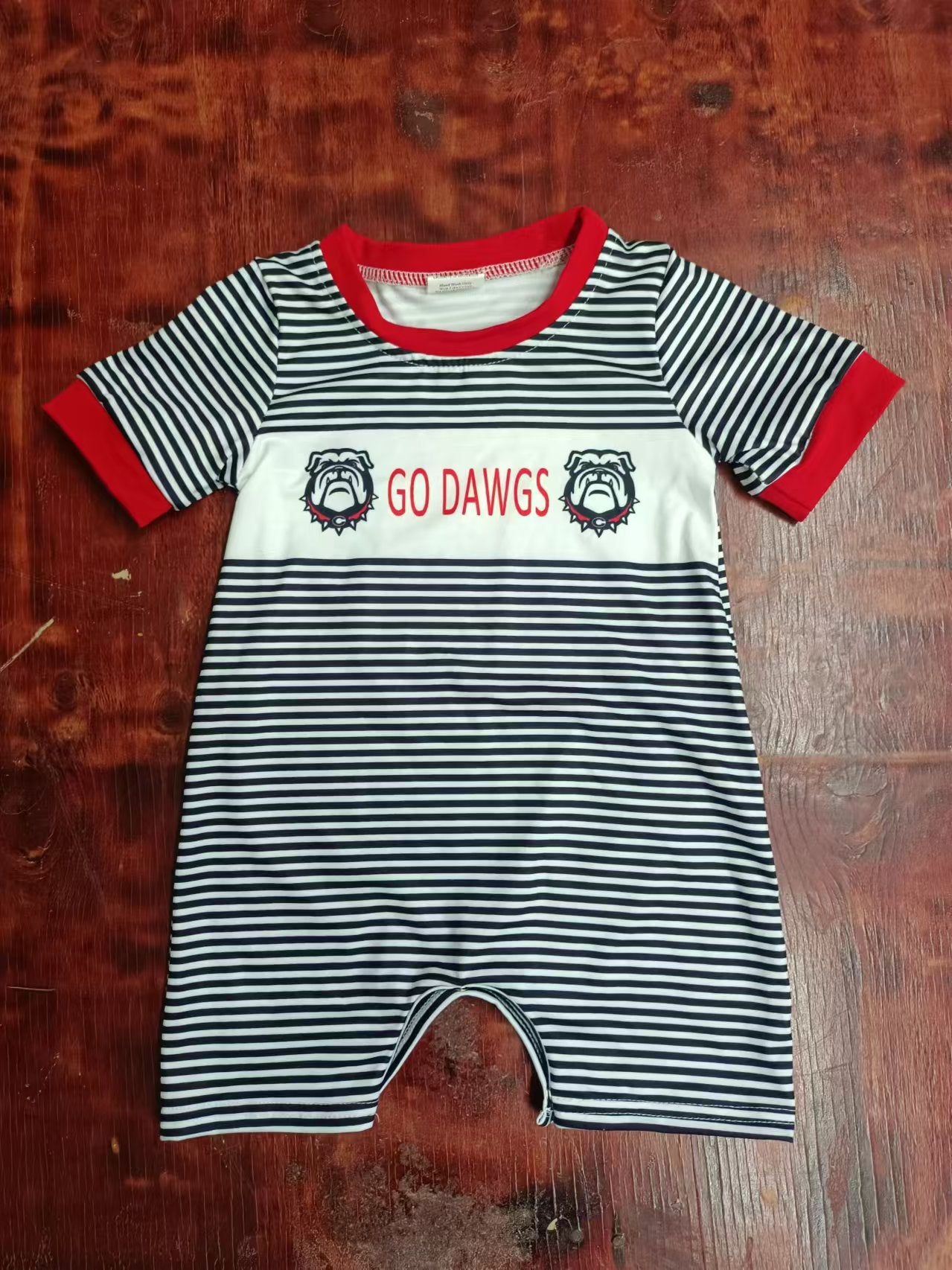 Custom moq 3 eta 6-8weeks Black and white striped puppy short-sleeved jumpsuit