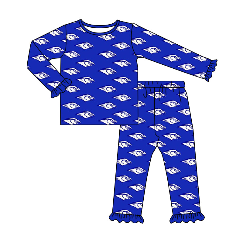 Deadline October 31 custom no moq eta 6-8weeks White Eagle Head Klein Blue Ruffled Cuffs Long Sleeve Suit