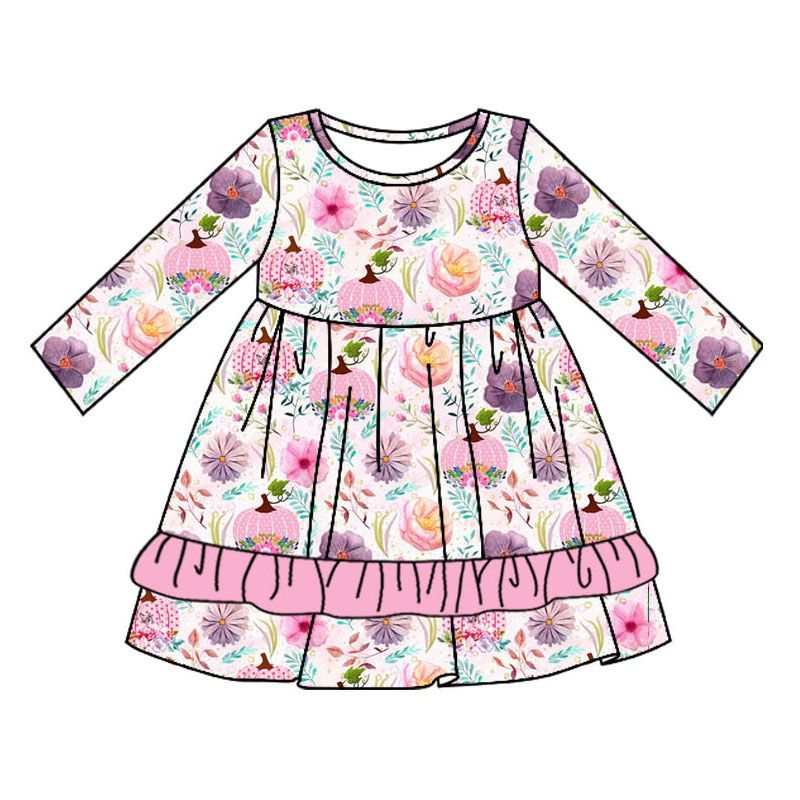 Deadline September 5 custom no moq eta 6-7weeks Long sleeve floral dress
