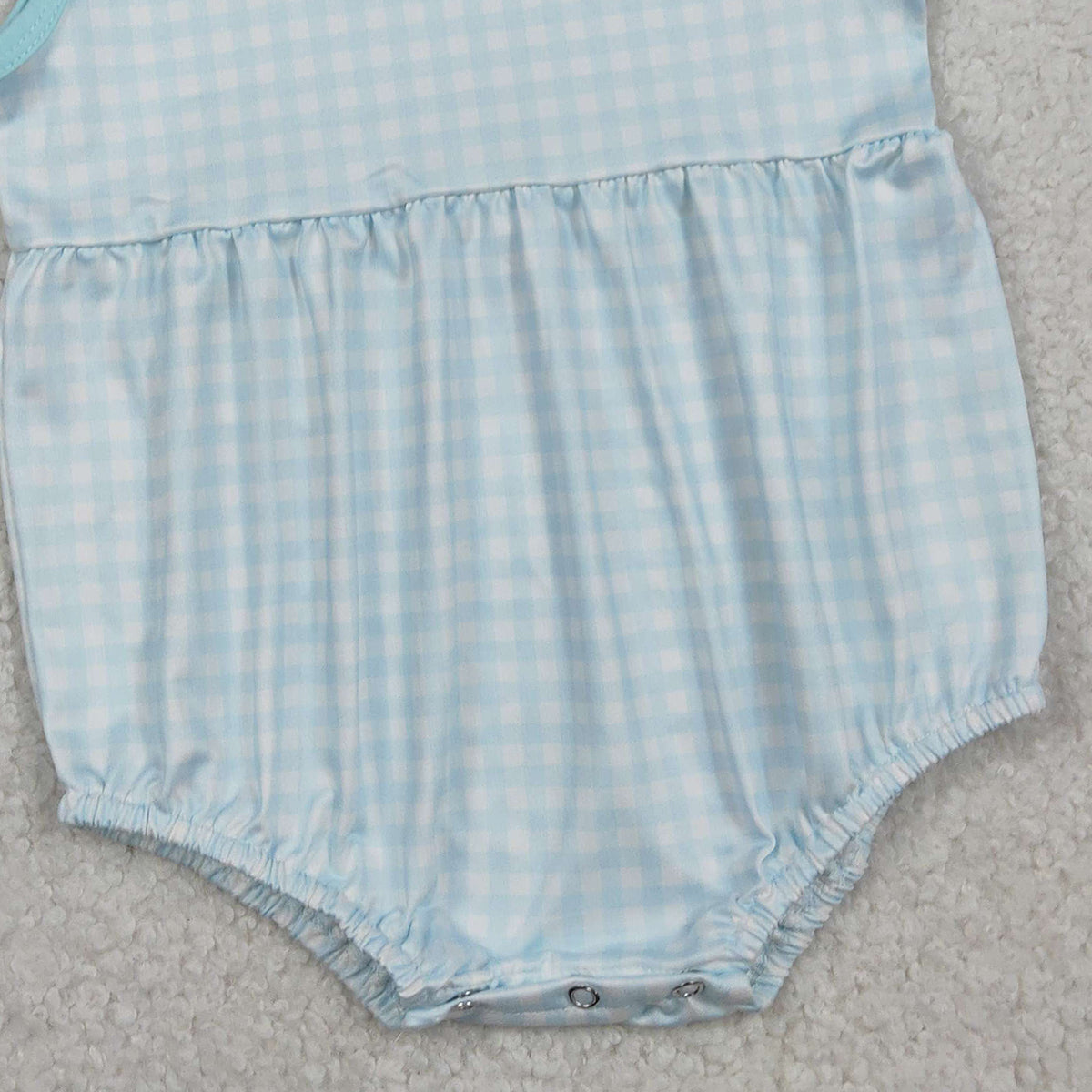 RTS NO MOQ SR3554 Baby Boys Blue Checked Rompers Sleeveless