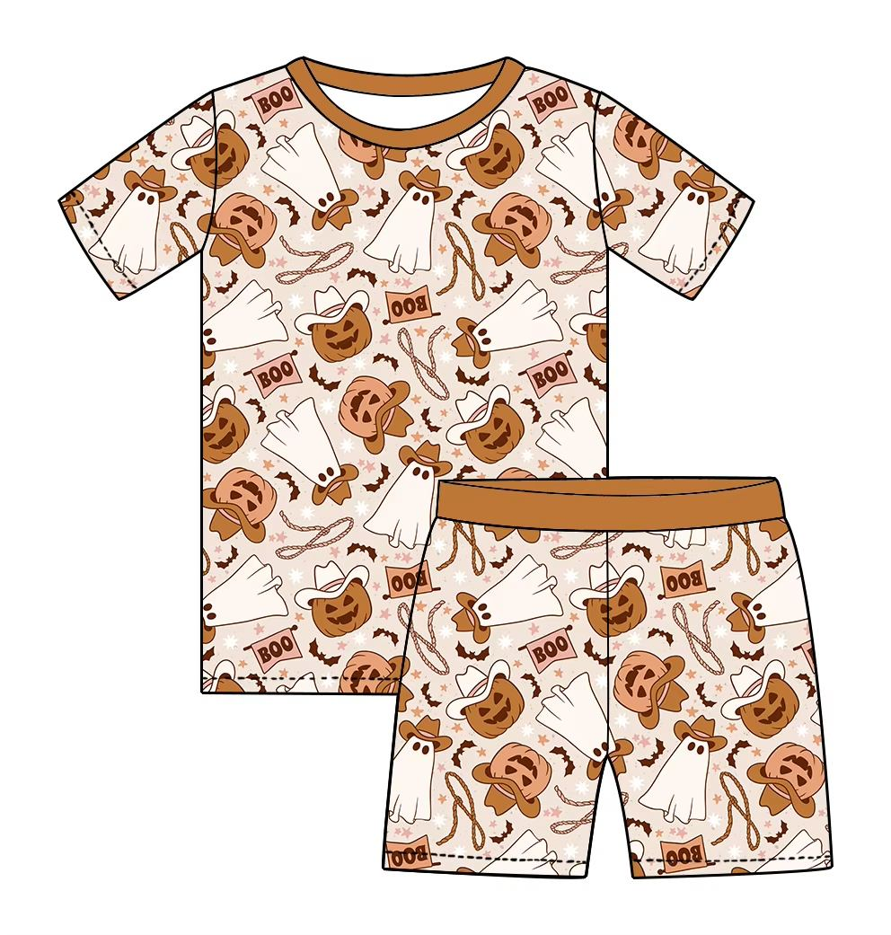Custom moq 5 each style eta 6-7weeks baby boy clothes halloween short sleeve shorts sets-25.8.1