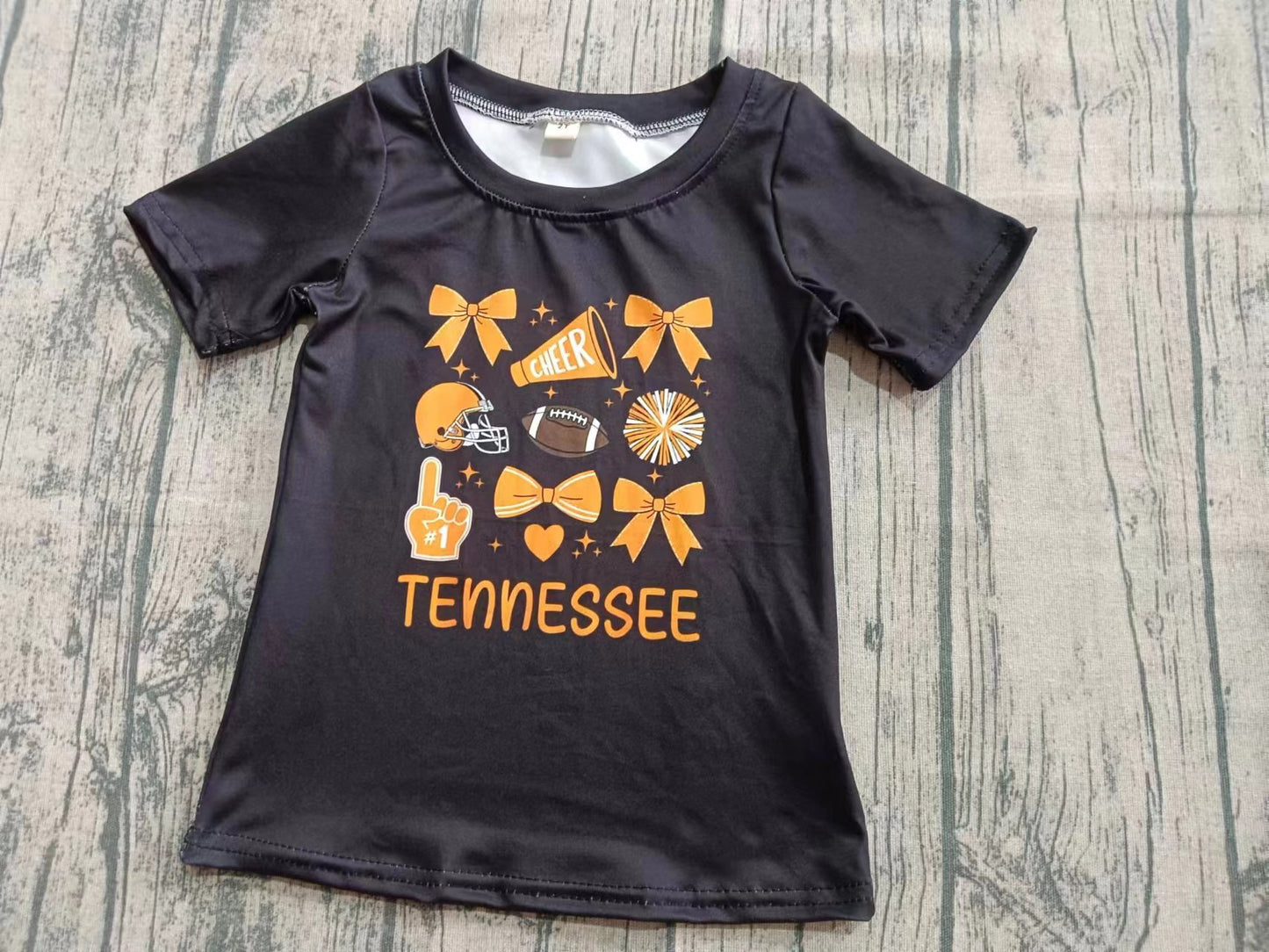 Custom moq 3 eta 6-7weeks baby boy clothes cheer black short sleeve shirt-25.8.1