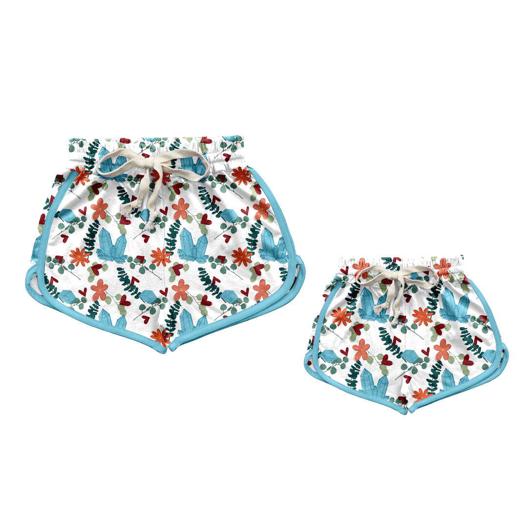 12.10 custom each style moq 5eta 4-6week Sibling Sister floral adult clothes and kids shorts and adult shorts match design
