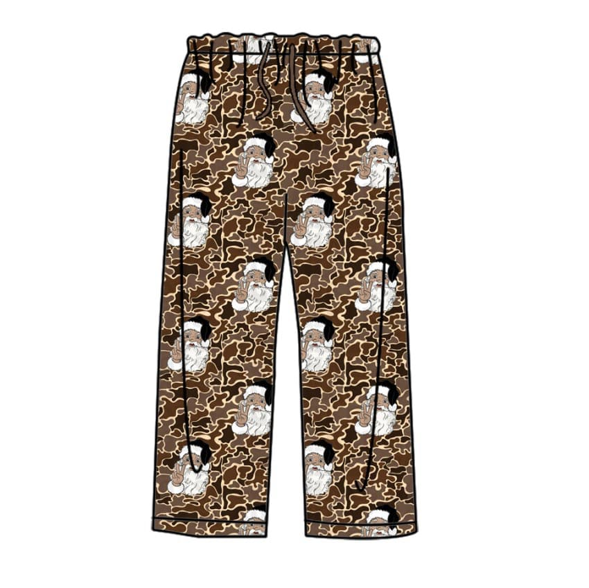 Custom moq 3 eta 6-8weeks Adult joggers adult pants christmas print brow camo Santa’s pants