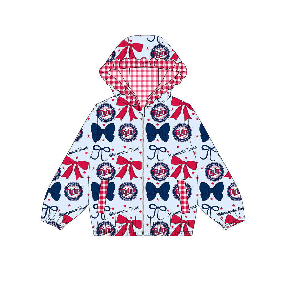 1002-Custom moq 8 mix size milk silk summer team baby girls clothes bow red and blue hooded long sleeve top-25.10.9