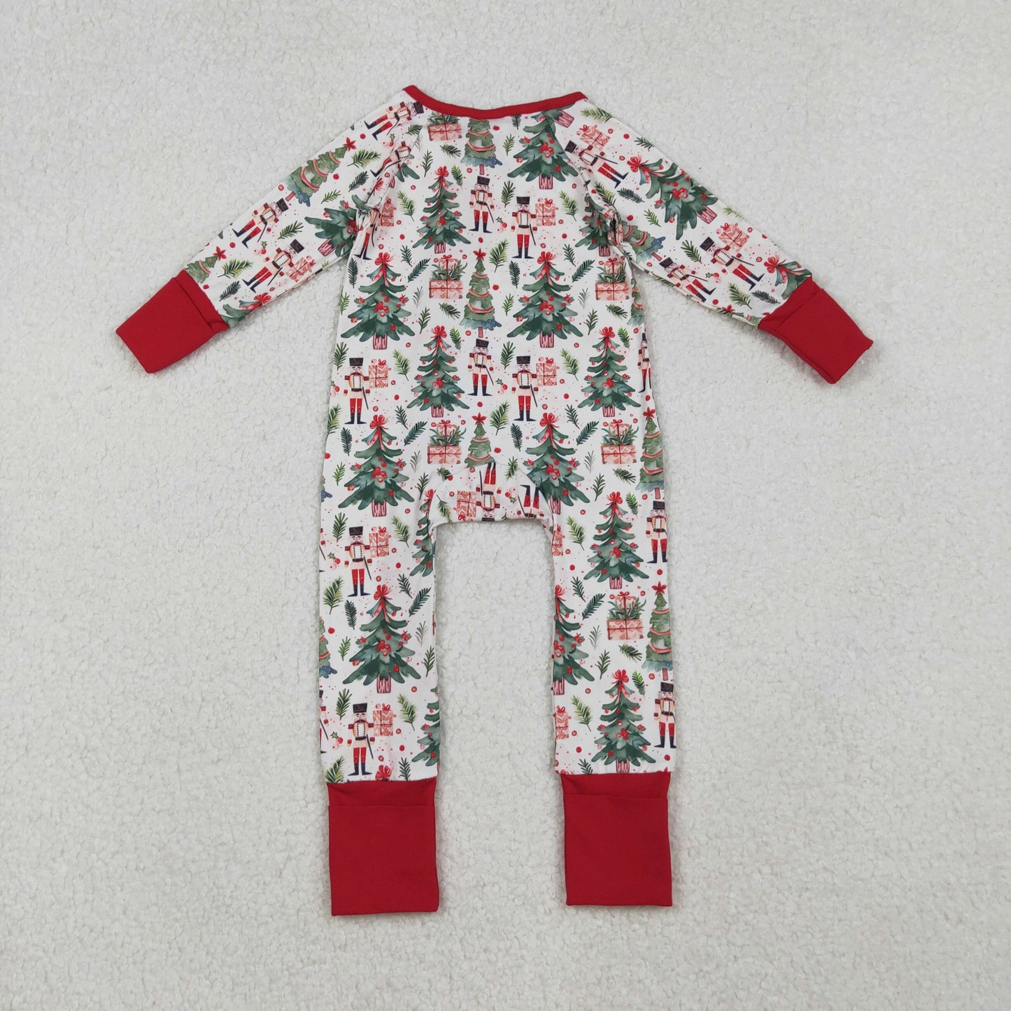RTS NO MOQ(In Stock) LR2507 Nutcracker Christmas Tree Zippered Long-Sleeved Bodysuit