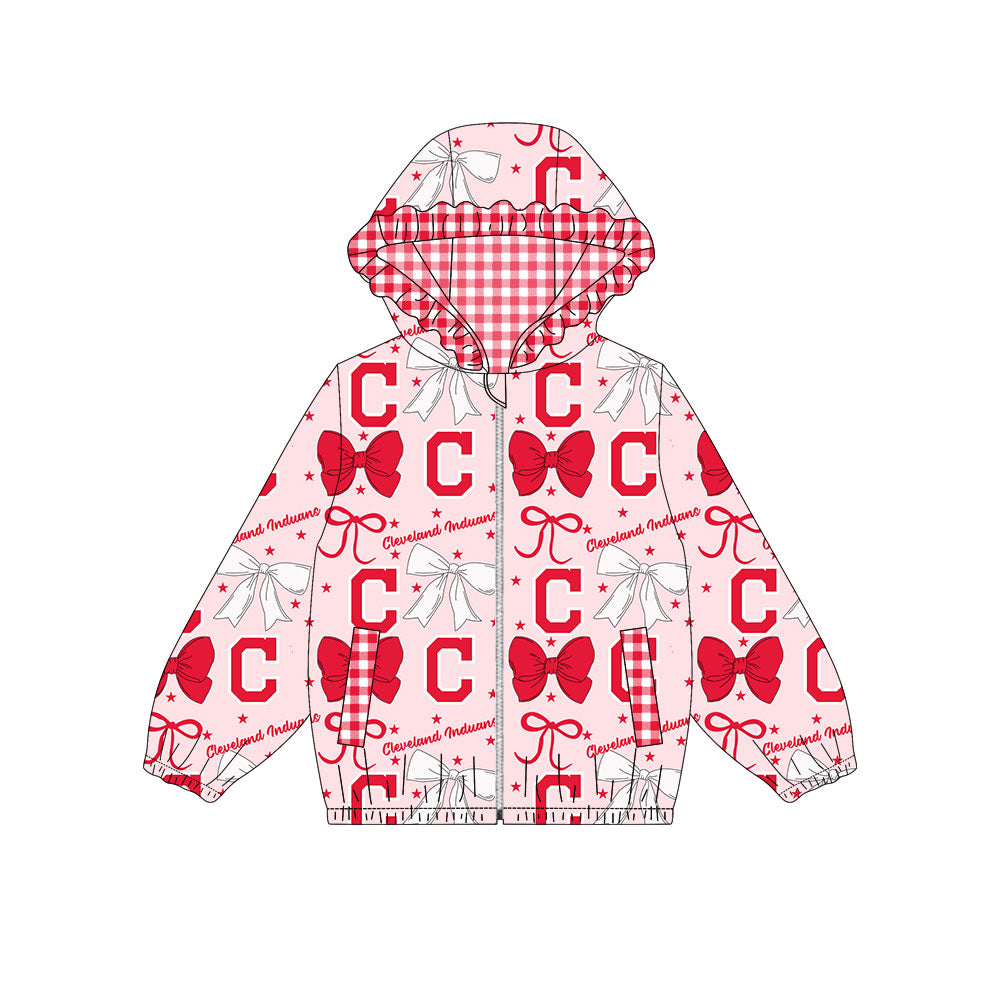 1002-Custom moq 8 mix size milk silk summer team baby girls clothes red hooded long sleeve top-25.10.9