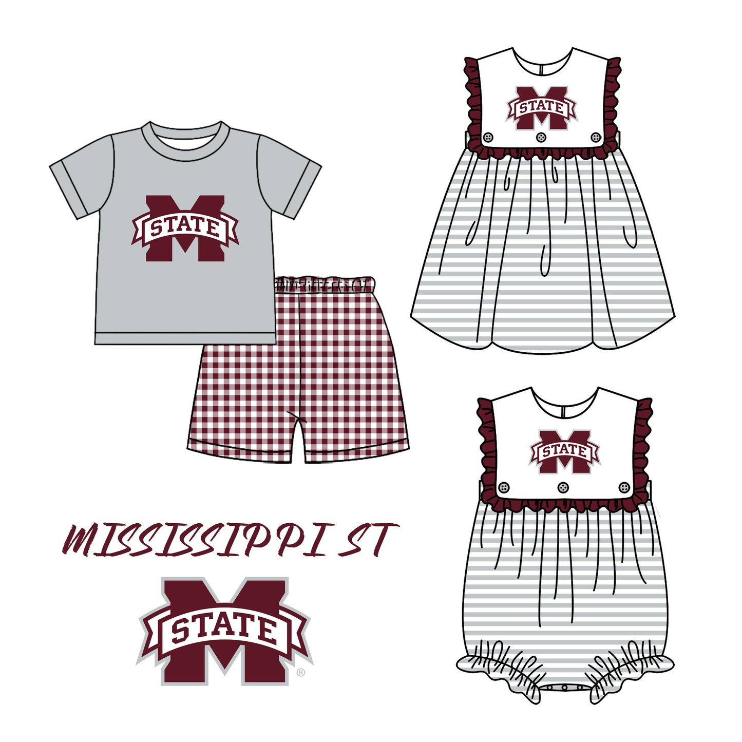 Custom moq 5 each style mix size milk silk baby kids clothes Summer gray set and dress and romper