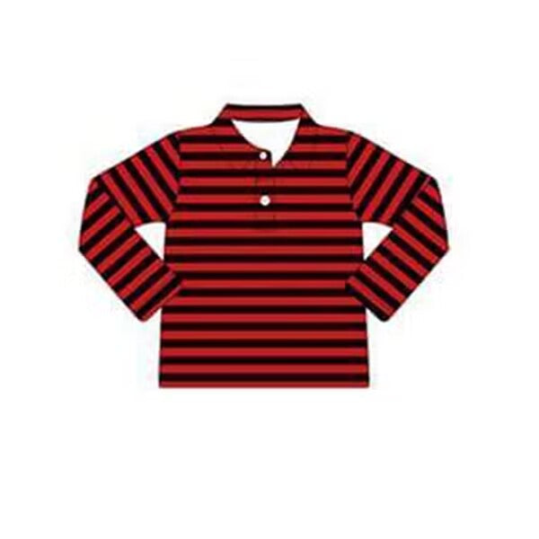 custom moq 3 eta 6-8weeks baby boys clothes red and black long sleeve top