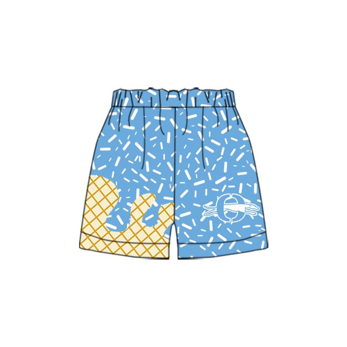 Custom moq 5 mix size eta 6-8weeks milk silk Blue ice cream dots hot selling popular clothes