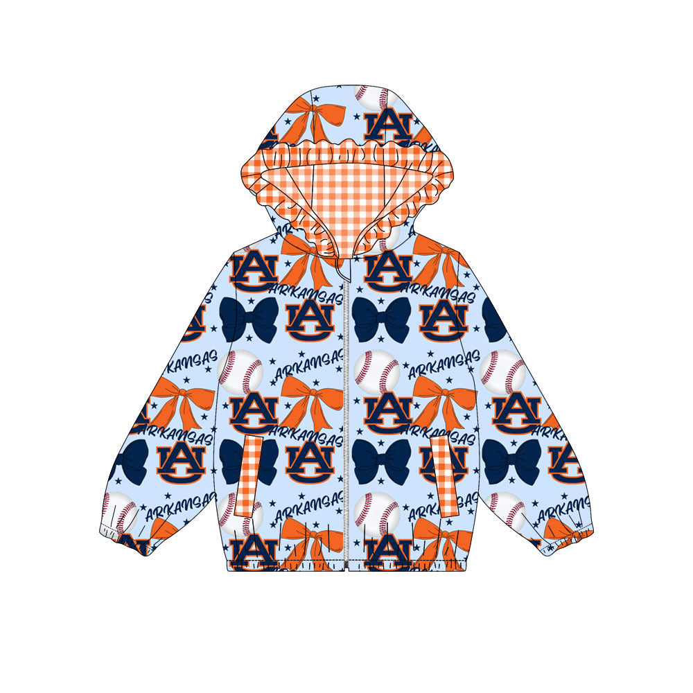 1001-Custom moq 8 mix size milk silk summer team baby girls clothes bow blue hooded long sleeve top-25.10.9