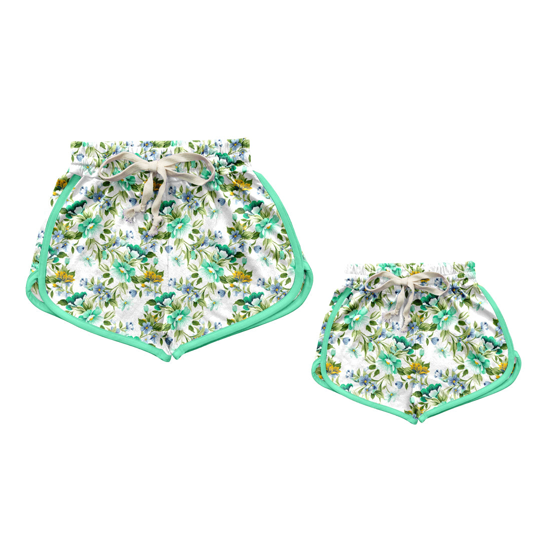 12.10 custom each style moq 5eta 4-6week Sibling Sister floral adult clothes and kids shorts and adult shorts match design