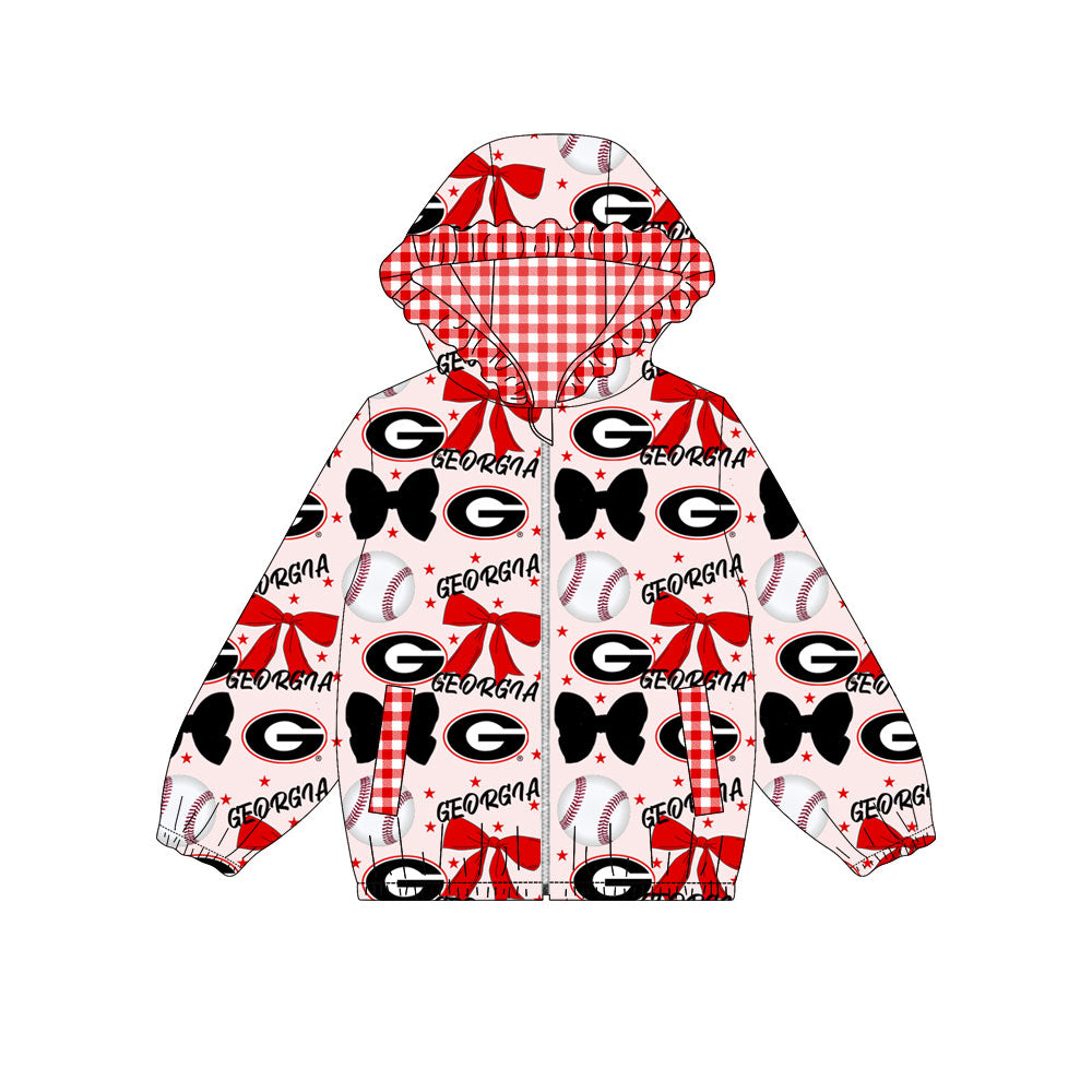 1001-Custom moq 8 mix size milk silk summer team baby girls clothes bow red and black hooded long sleeve top-25.10.9