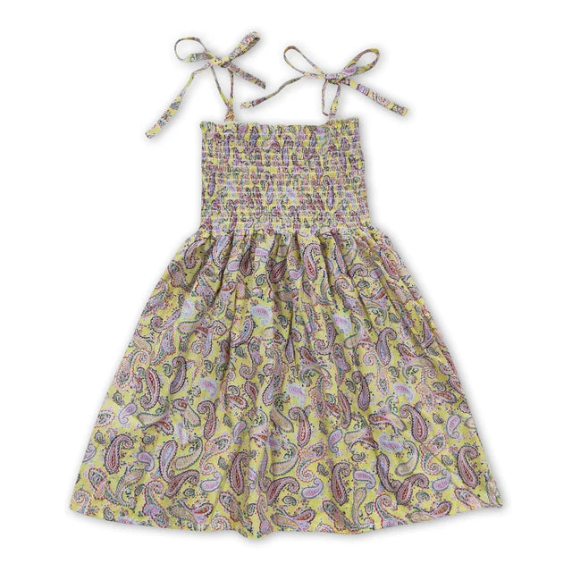 RTS NO MOQ Sibling Baby Girls Hotpink Floral Elastic Knee Length Desses