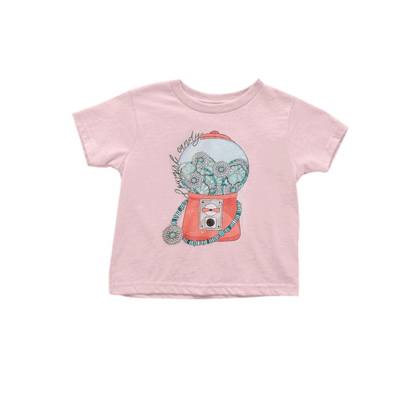 GT0428 candy gem gashapon machine pink short-sleeved top