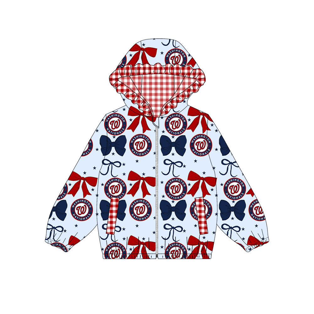 1002-Custom moq 8 mix size milk silk summer team baby girls clothes bow brick red and blue hooded long sleeve top-25.10.9