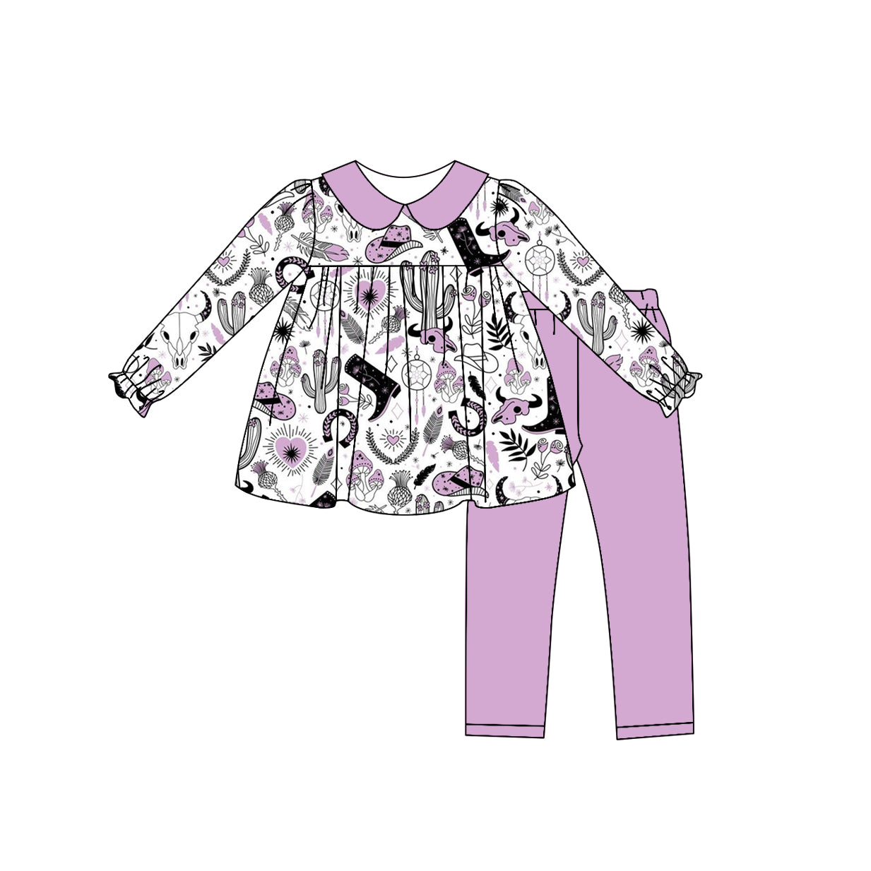 9.7 custom each style moq 5eta 4-6week baby girls clothes boots hats light purple long sleeve pants sets