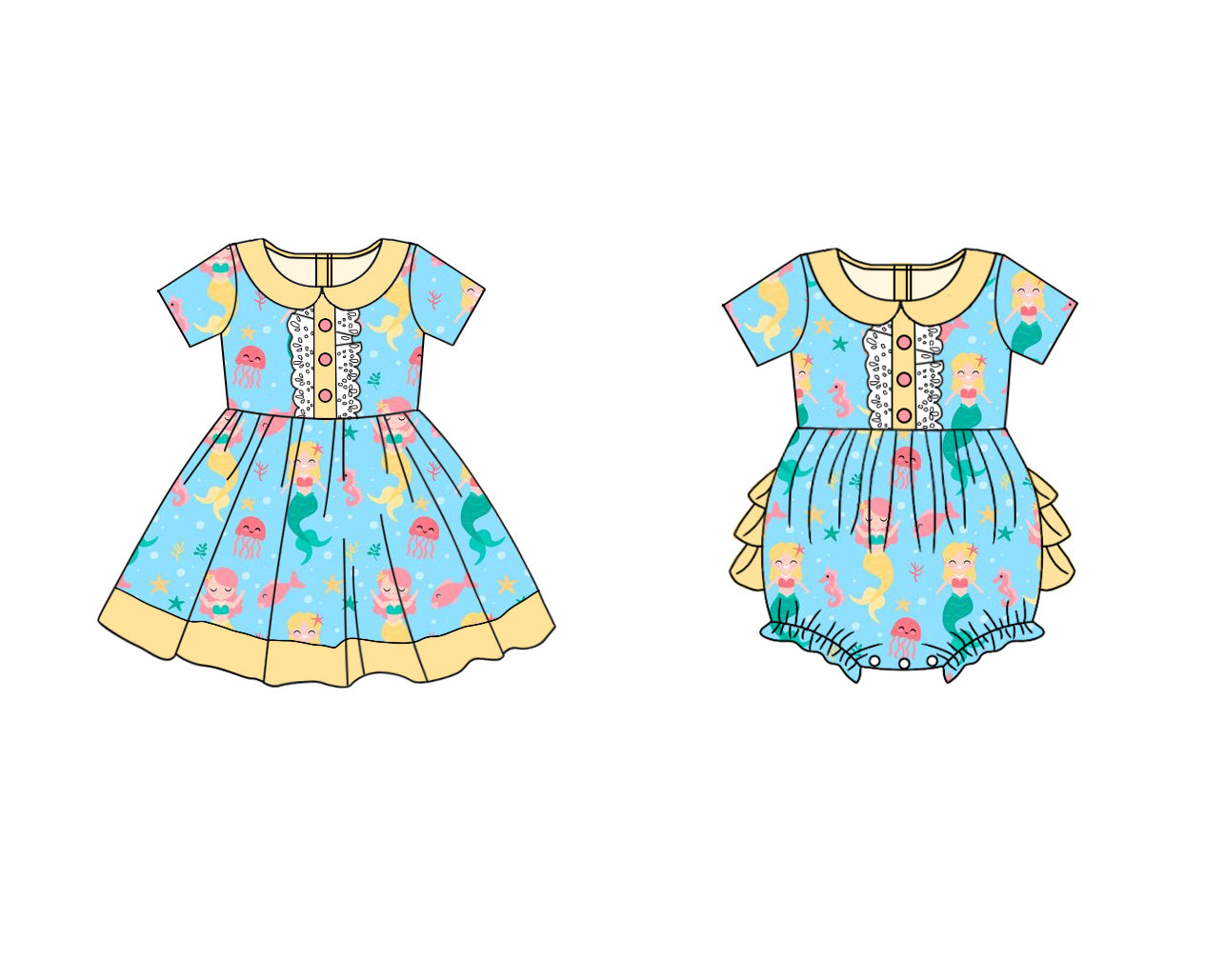 2.22 custom each style moq 5eta 4-6week Sibling Sister baby girl short sleeve dress and rompers match family design