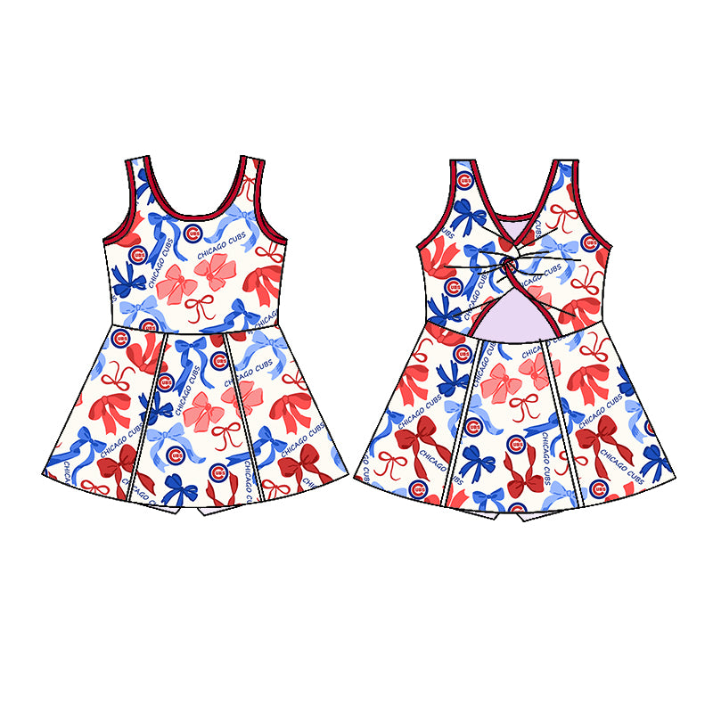 Custom moq 5 mix sizes summer teams baby girls clothes team red short sleeve skirts shorts sets dress 1 and dress 2 and dress 3 and dress 4-25.5.16