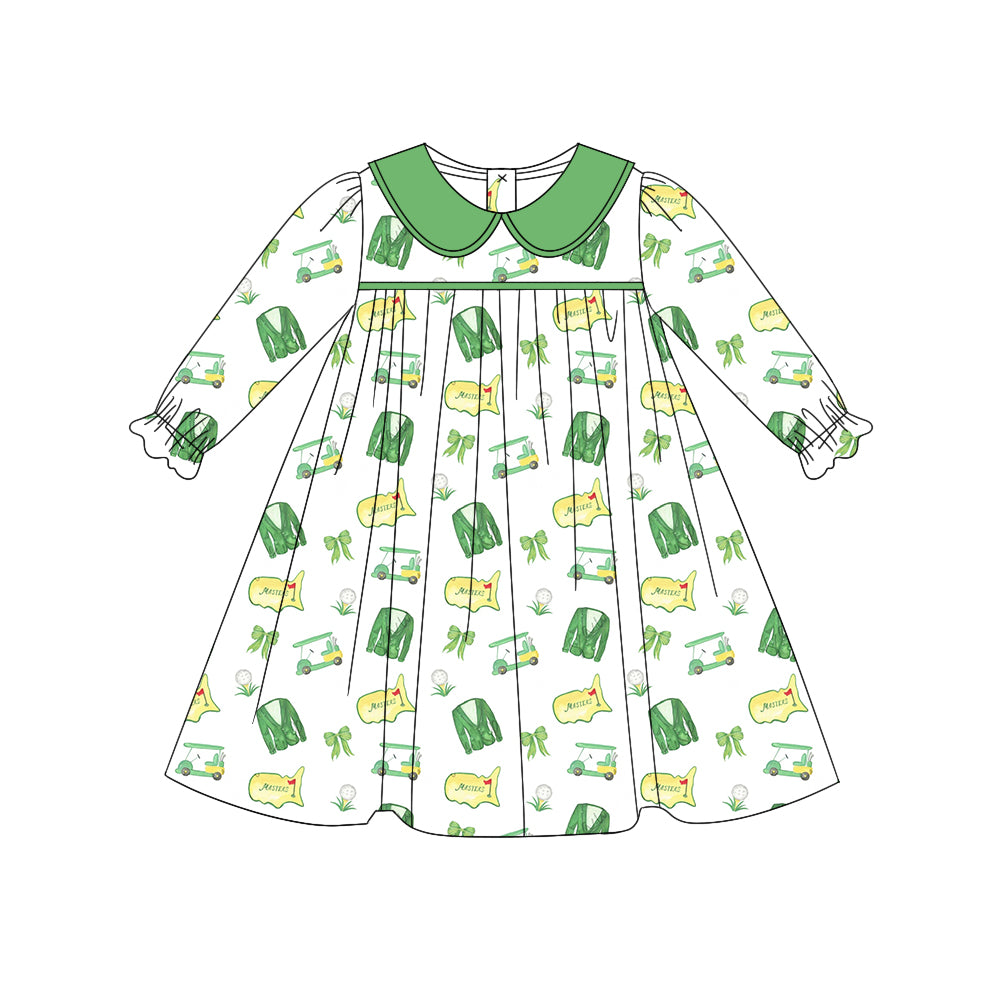 7.31 custom each style moq 5eta 4-6week Sibling Sister light green baby girls sets and dress match family design