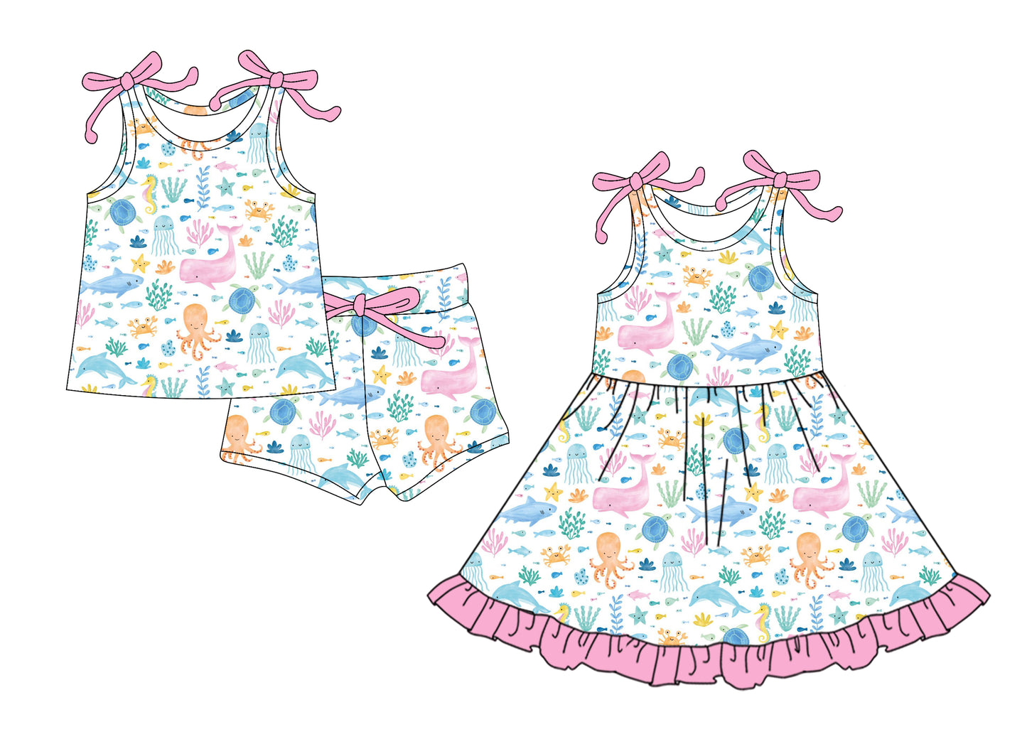 26.1.10 custom each style moq 5 eta 6-8week Sibling Sister baby short sleeve shorts sets and dress match design